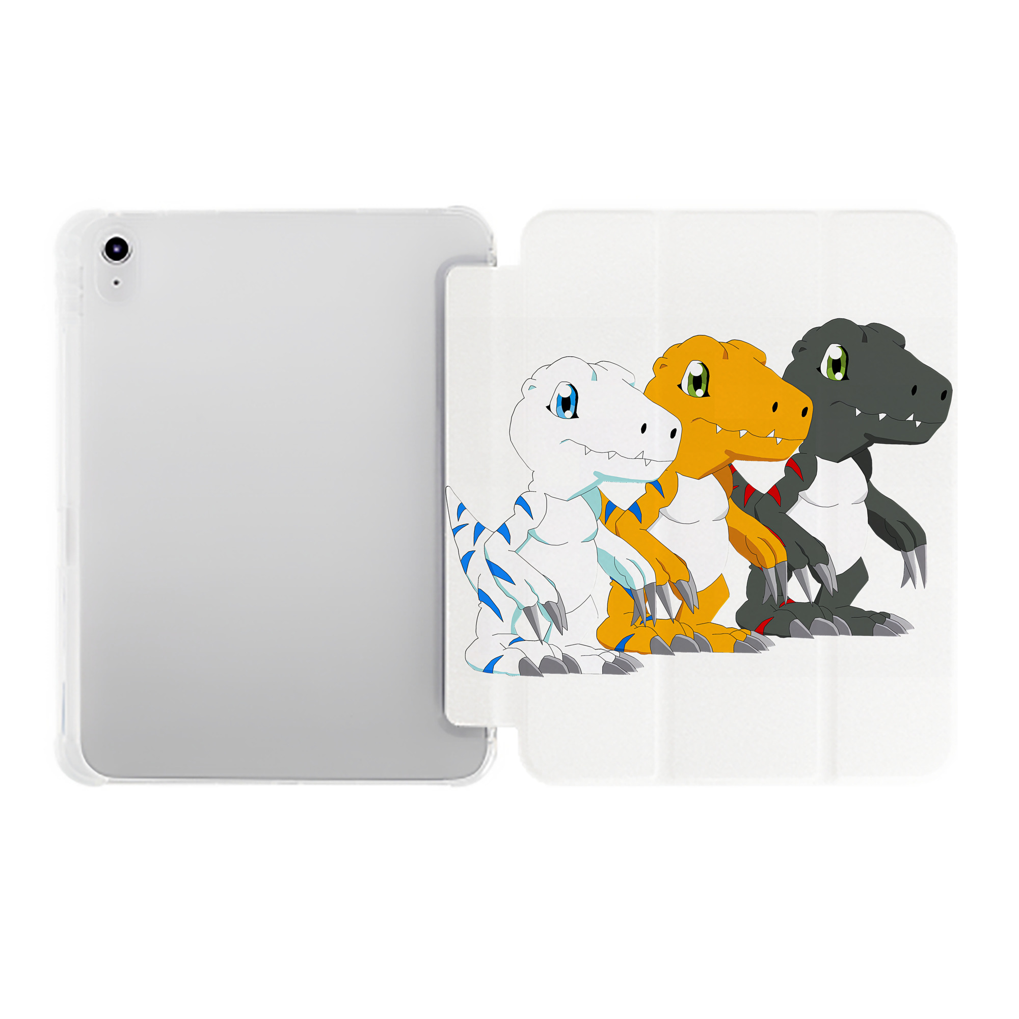 （画像用） Digimon デジタルモンスター/デジモン IPad ケース ペン収納付き 三つ折りスタンド PUレザー×シリコン 対応機種9.5/10.5/10.9インチ